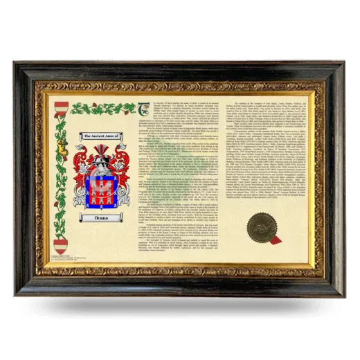 Ocana Armorial Landscape Framed - Heirloom