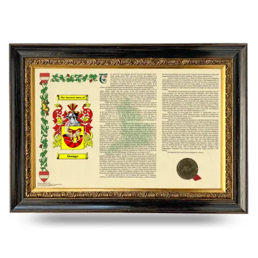 Orenge Armorial Landscape Framed - Heirloom