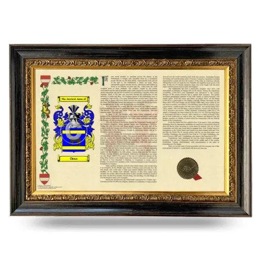 Orso Armorial Landscape Framed - Heirloom