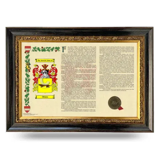 Otters Armorial Landscape Framed - Heirloom