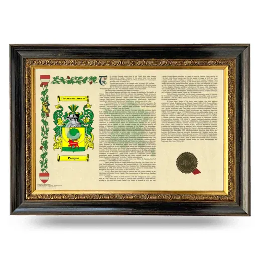 Pacque Armorial Landscape Framed - Heirloom