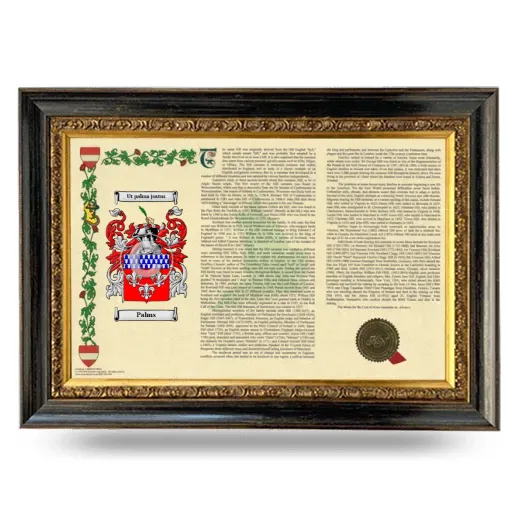 Palms Armorial Landscape Framed - Heirloom