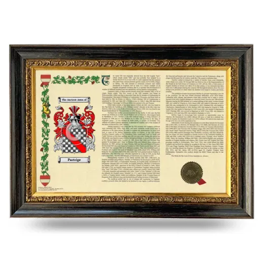 Partrige Armorial Landscape Framed - Heirloom