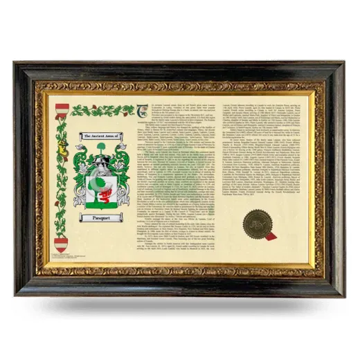 Pasquet Armorial Landscape Framed - Heirloom