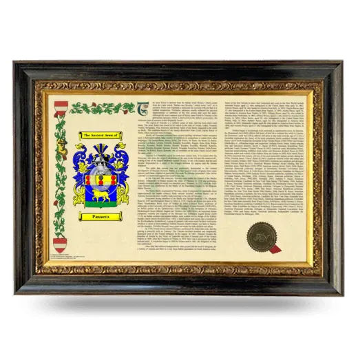 Passero Armorial Landscape Framed - Heirloom