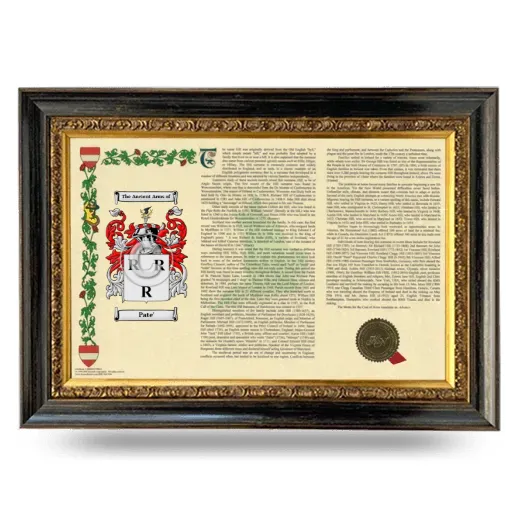 Pate' Armorial Landscape Framed - Heirloom