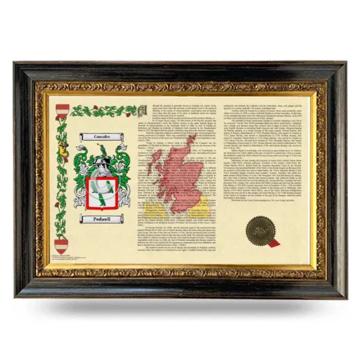 Pedwell Armorial Landscape Framed - Heirloom
