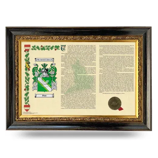 Peer Armorial Landscape Framed - Heirloom
