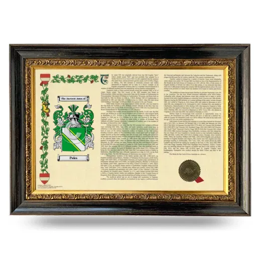 Peirs Armorial Landscape Framed - Heirloom