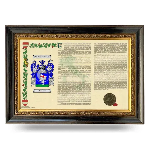Peronne Armorial Landscape Framed - Heirloom