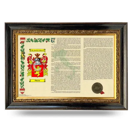 Piazza Armorial Landscape Framed - Heirloom