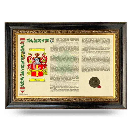 Pigues Armorial Landscape Framed - Heirloom