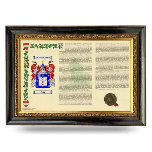 Pink Armorial Landscape Framed - Heirloom