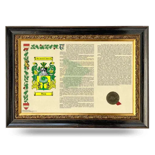 Pizza Armorial Landscape Framed - Heirloom