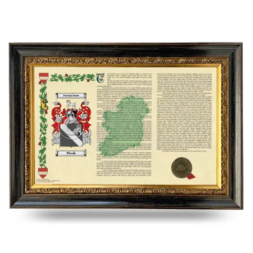 Plunk Armorial Landscape Framed - Heirloom