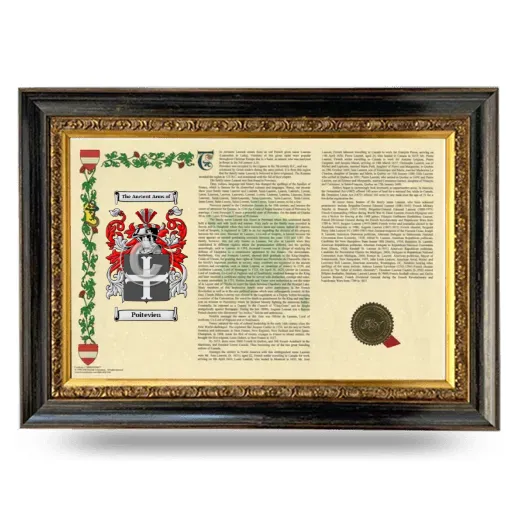 Poitevien Armorial Landscape Framed - Heirloom