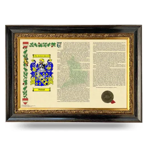 Poland Armorial Landscape Framed - Heirloom