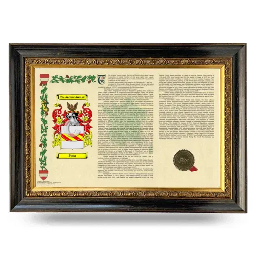 Ponz Armorial Landscape Framed - Heirloom