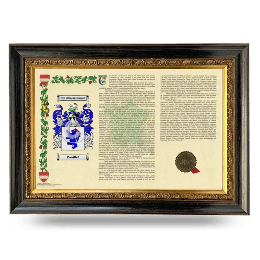 Pouillet Armorial Landscape Framed - Heirloom