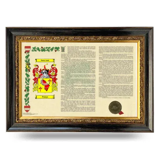 Powys Armorial Landscape Framed - Heirloom