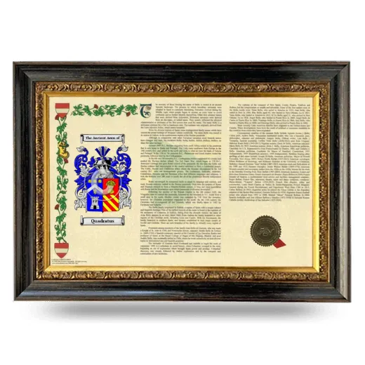 Quadratus Armorial Landscape Framed - Heirloom