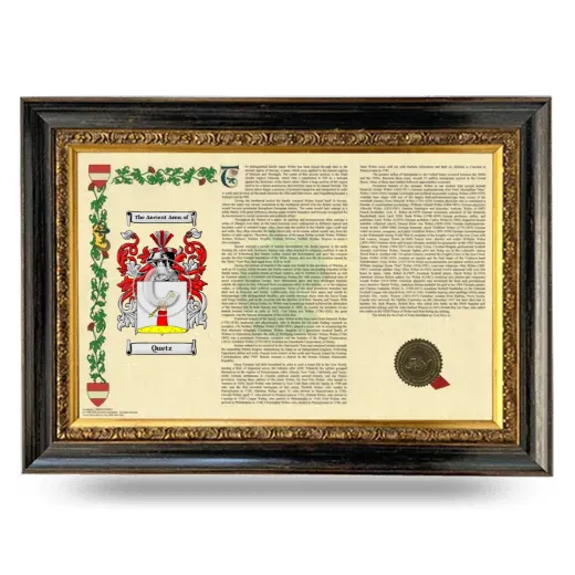 Quetz Armorial Landscape Framed - Heirloom
