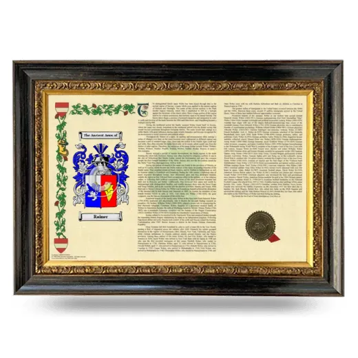 Rainer Armorial Landscape Framed - Heirloom