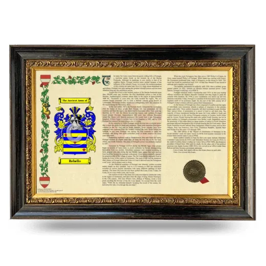 Rebello Armorial Landscape Framed - Heirloom