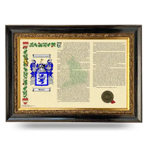 Renter Armorial Landscape Framed - Heirloom