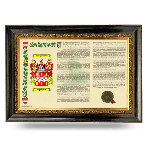 Repington Armorial Landscape Framed - Heirloom