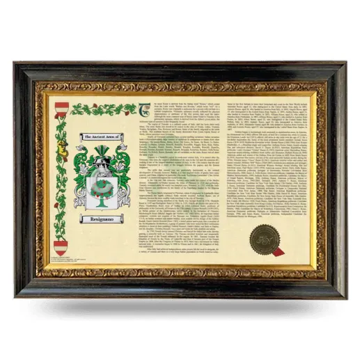 Resignano Armorial Landscape Framed - Heirloom