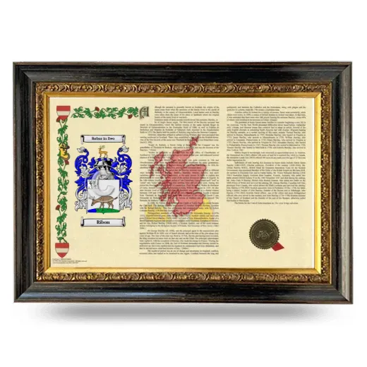 Ribon Armorial Landscape Framed - Heirloom