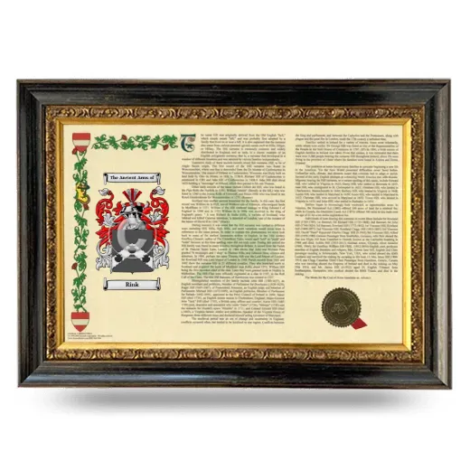 Rink Armorial Landscape Framed - Heirloom