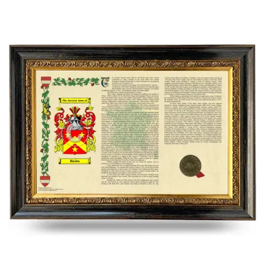 Rioles Armorial Landscape Framed - Heirloom