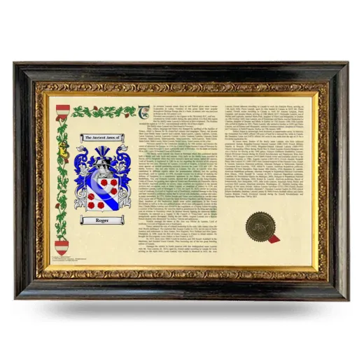 Roger Armorial Landscape Framed - Heirloom
