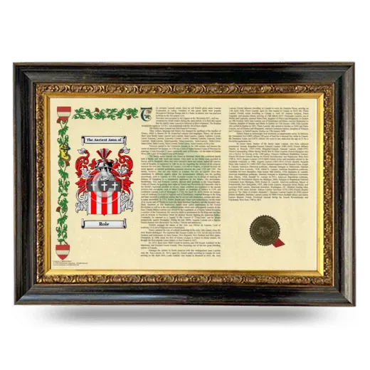 Role Armorial Landscape Framed - Heirloom