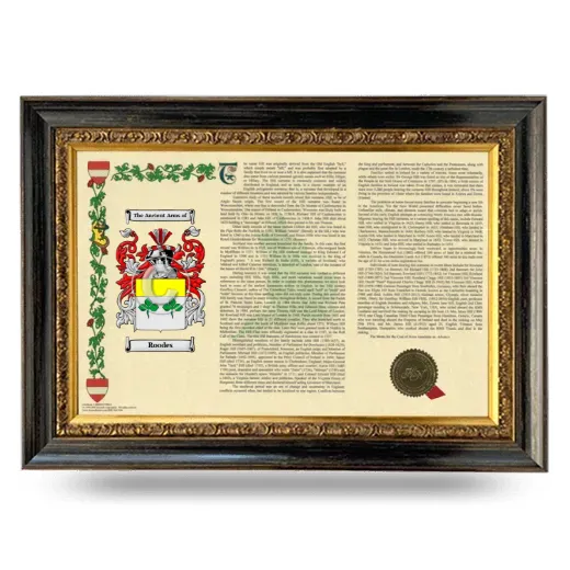 Roodes Armorial Landscape Framed - Heirloom