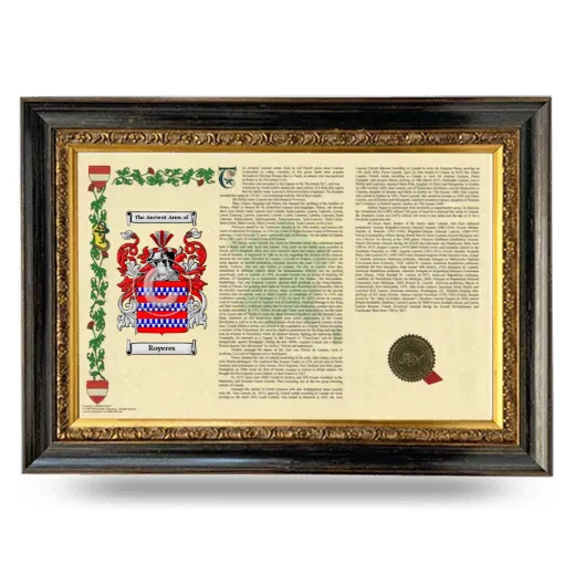 Royeres Armorial Landscape Framed - Heirloom