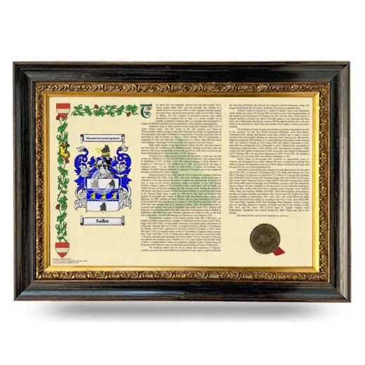 Sailor Armorial Landscape Framed - Heirloom