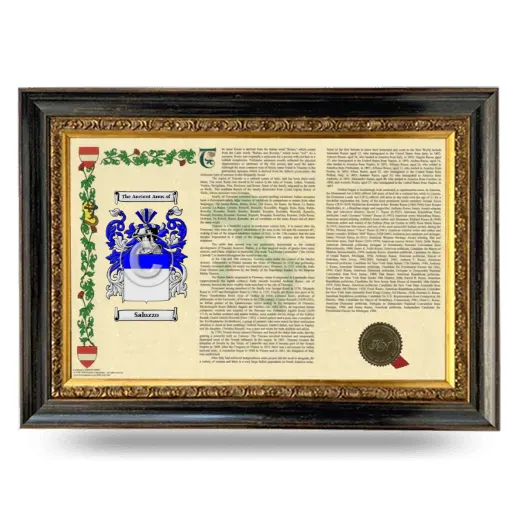 Saluzzo Armorial Landscape Framed - Heirloom