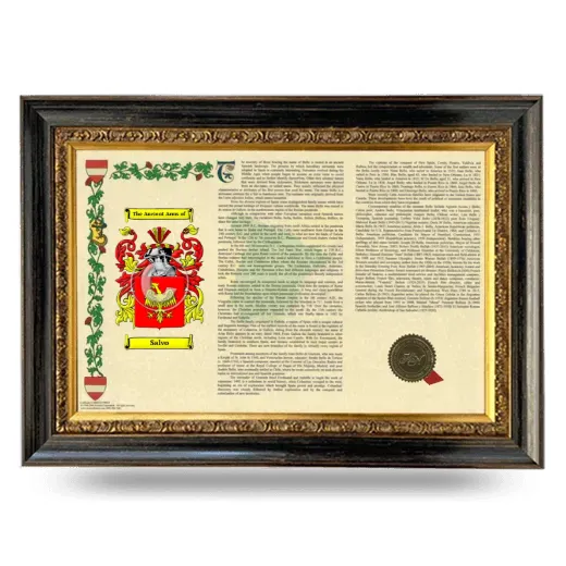 Salvo Armorial Landscape Framed - Heirloom