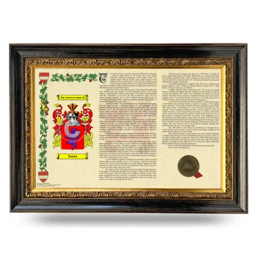 Santa Armorial Landscape Framed - Heirloom