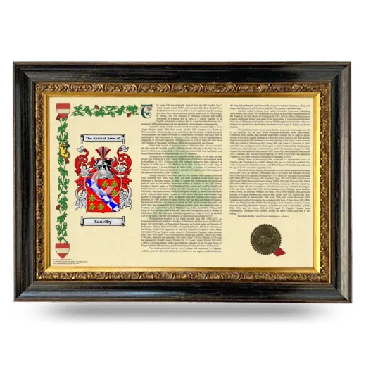 Saxelby Armorial Landscape Framed - Heirloom