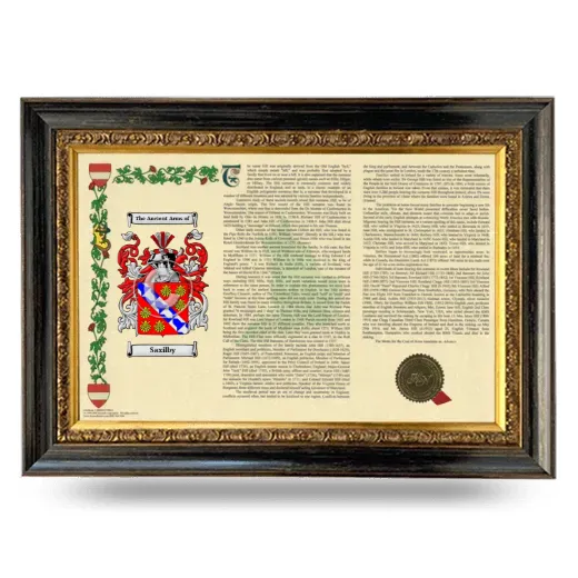 Saxilby Armorial Landscape Framed - Heirloom