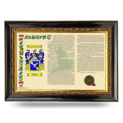 Saynes Armorial Landscape Framed - Heirloom