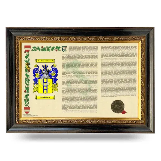 Scichilone Armorial Landscape Framed - Heirloom