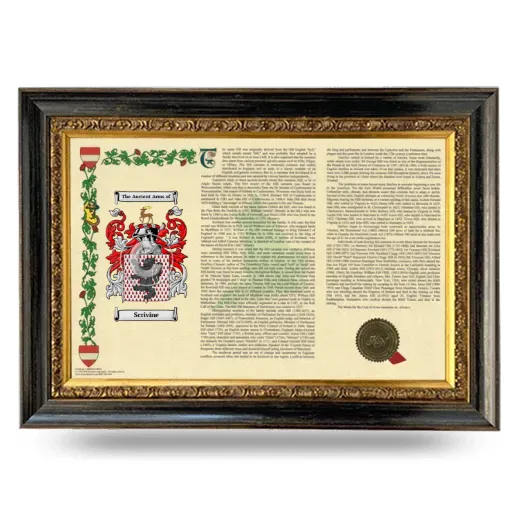 Scrivine Armorial Landscape Framed - Heirloom