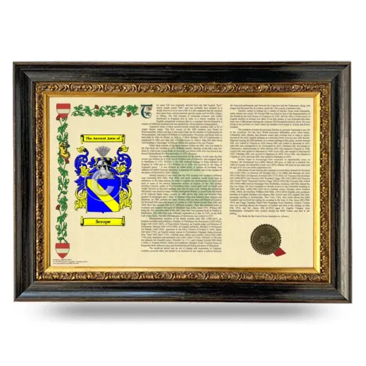 Scrope Armorial Landscape Framed - Heirloom