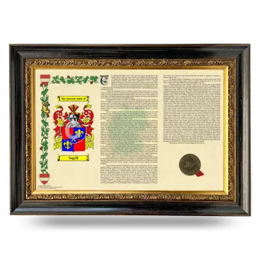 Segell Armorial Landscape Framed - Heirloom