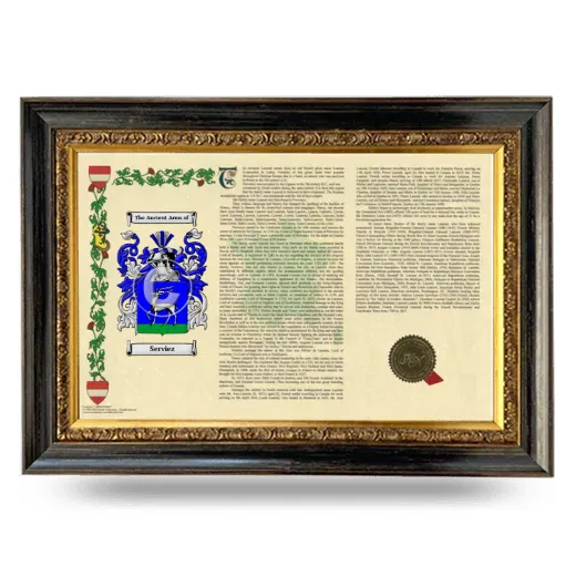 Serviez Armorial Landscape Framed - Heirloom